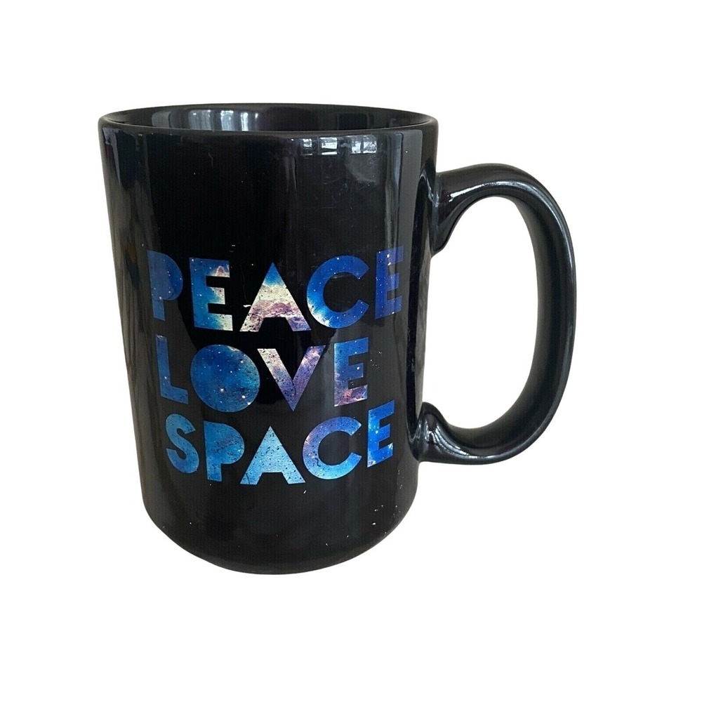 American Museum of Natural History Mug Black‎ Peace Love Space Galaxy  Cup